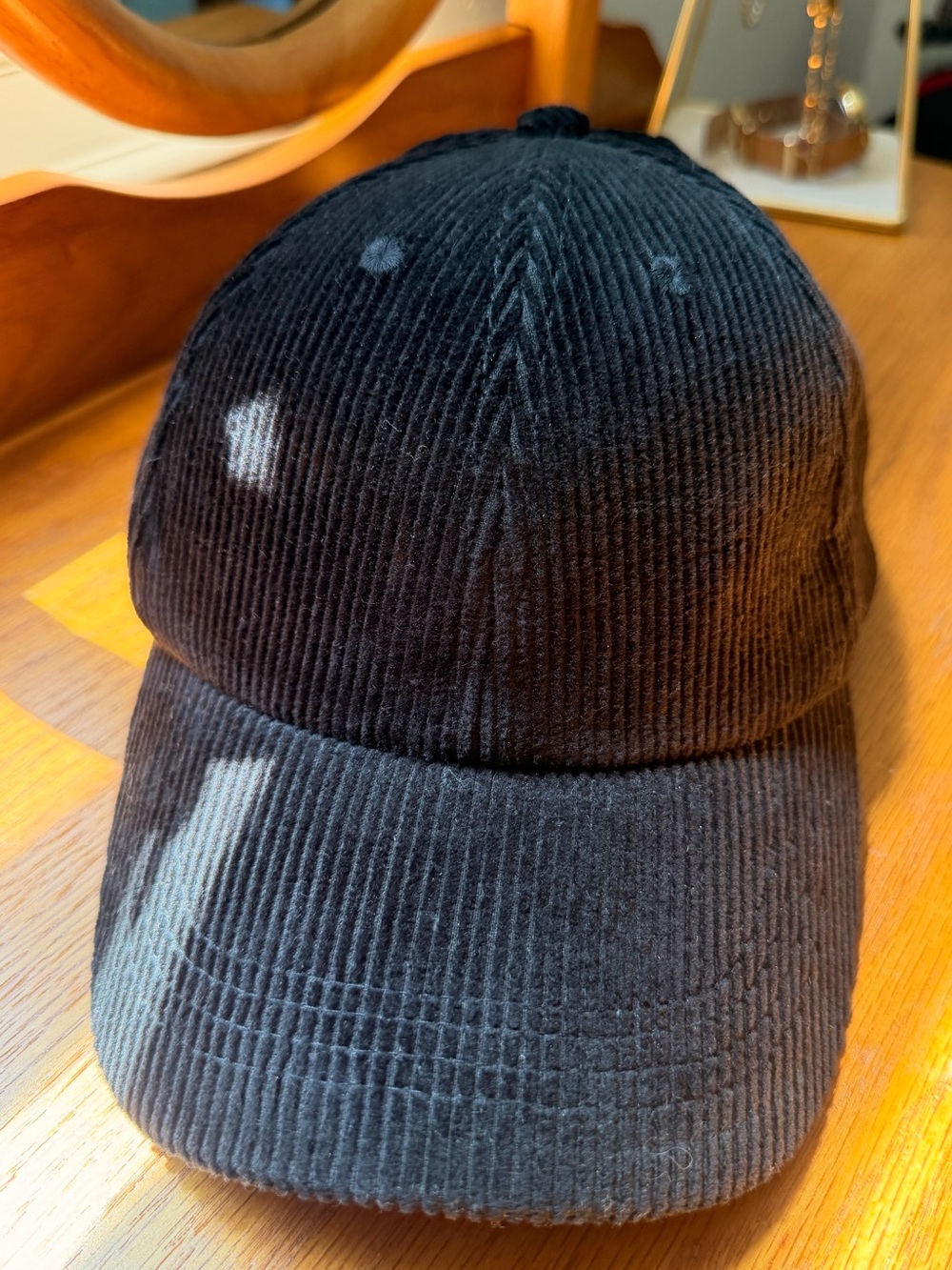 H&M Black Corduroy Baseball Cap